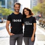 Unisex Couple T-Shirt -The Real Boss