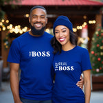 Unisex Couple T-Shirt -The Real Boss