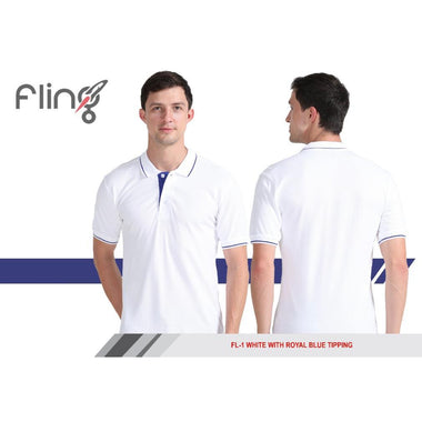 Fling Premium Cotton White with Blue Tipping