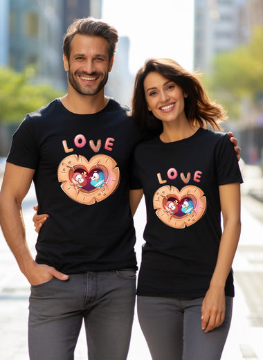 Unisex Couple T-Shirt -Love