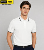Forest Club Dry-Fit Polo White with Black Tipping DD08