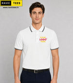 Forest Club Dry-Fit Polo White with Black Tipping DD08