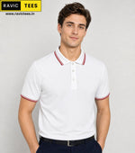 Forest Club Dry-Fit Polo White with Red Tipping  DD18