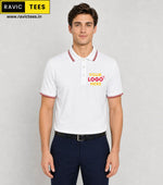 Forest Club Dry-Fit Polo White with Red Tipping  DD18