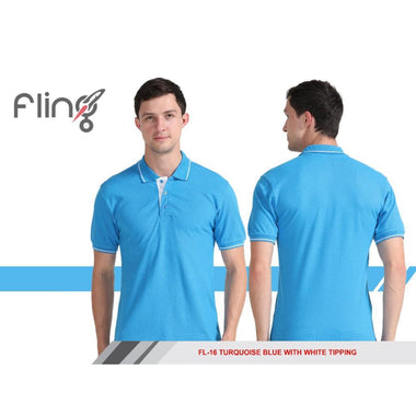 Fling Premium Cotton T-Blue with White Tipping