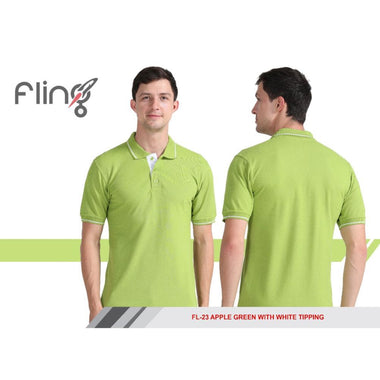 Fling Premium Cotton Apple Green with White Tipping